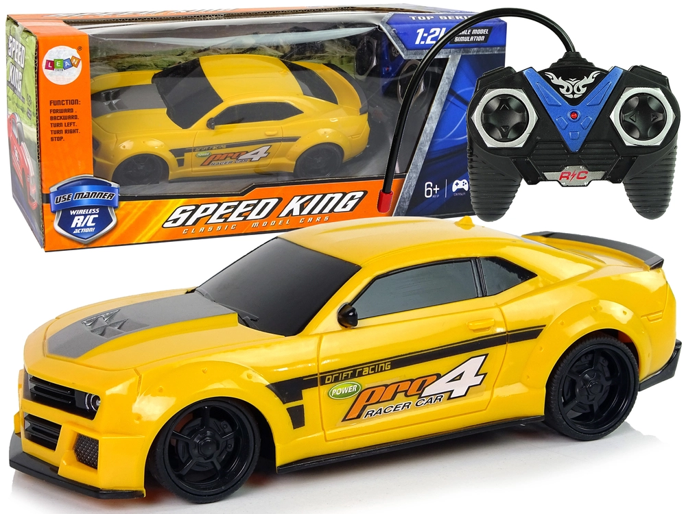 E-shop Športové auto na diaľkové ovládanie 1:24 Racing Yellow Tinted Windows