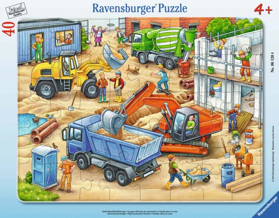 E-shop Ravensburger puzzle Veľké stavebné autá 40 dielikov