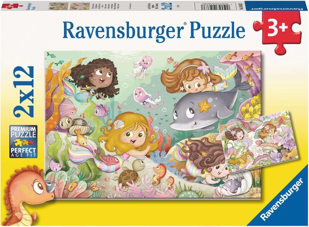 E-shop Ravensburger puzzle víly a morské panny 2×12 dielikov