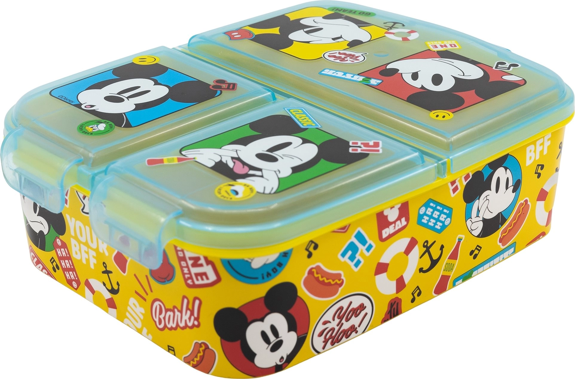 Detský box na desiatu Mickey Mouse s viacerými priehradkami