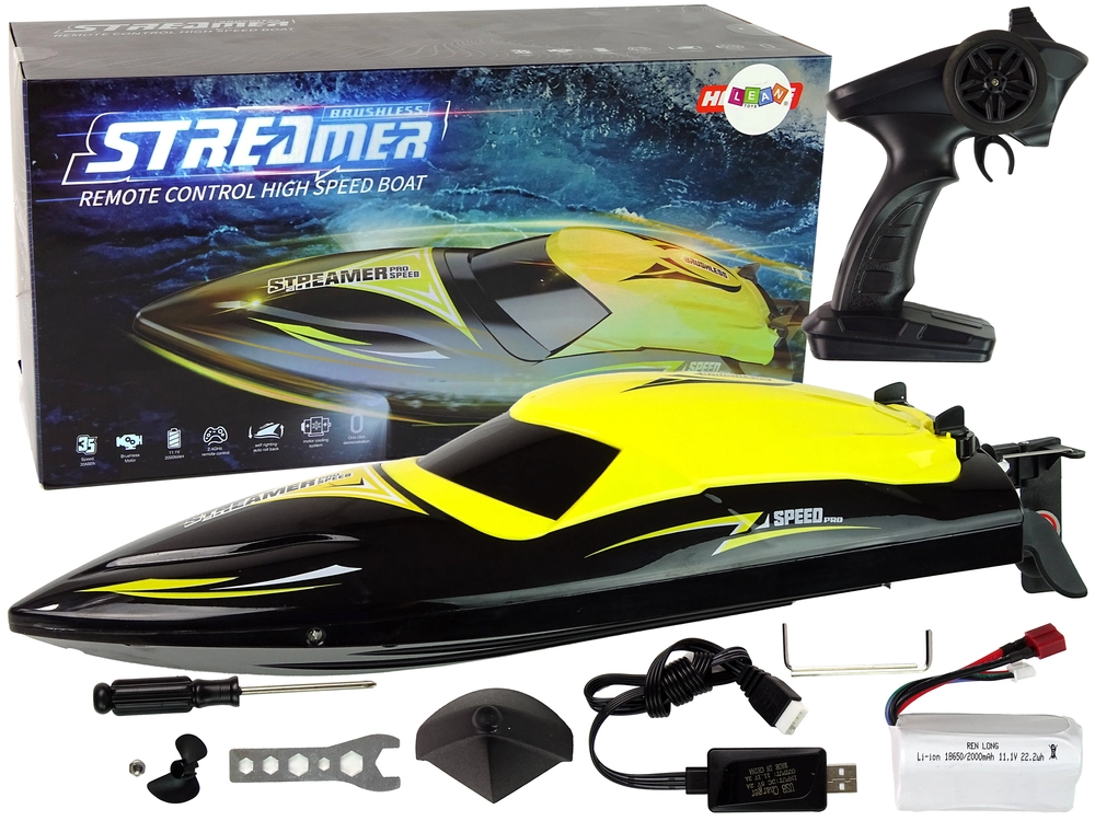 E-shop RC motorový čln 2,4 GHz žltý 35 km/h