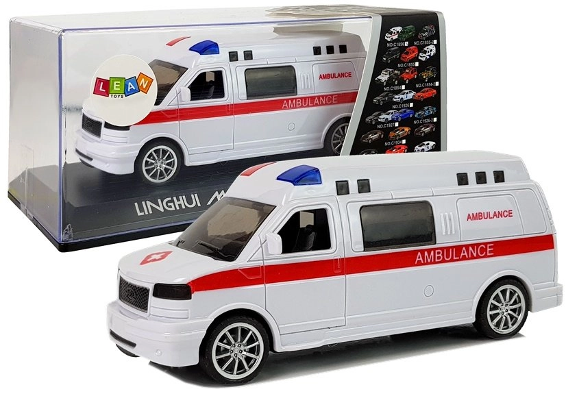 Lean Toys Sanitka so zadným pohonom, zvukom a svetlami biela
