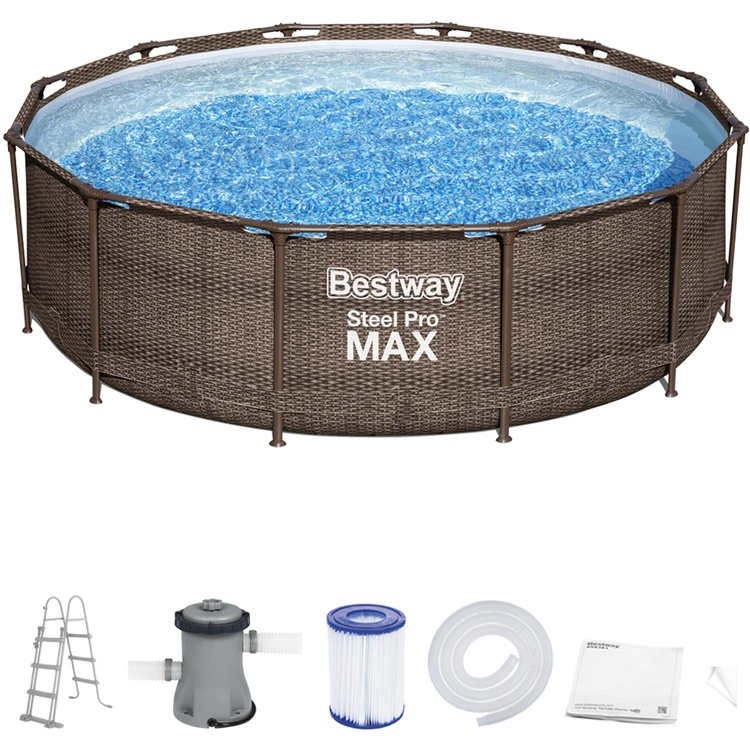 E-shop Bestway záhradný bazén Steel Pro Max 366 × 100 cm ratan 9v1