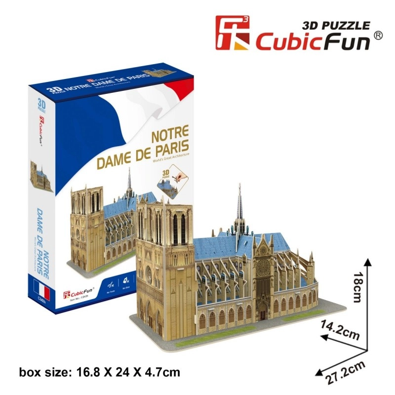E-shop CubicFun 3D puzzle Katedrála Notre‑Dame – 53 dielikov