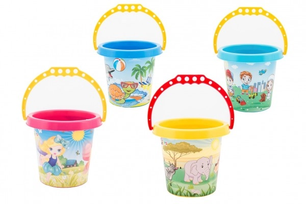 E-shop Teddies Kbelík na písek plast 15x13cm 5 barev 12m+