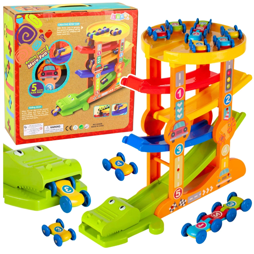 Autodráha so šmykľavkou a katapultom Krokodíl – 5 úrovní