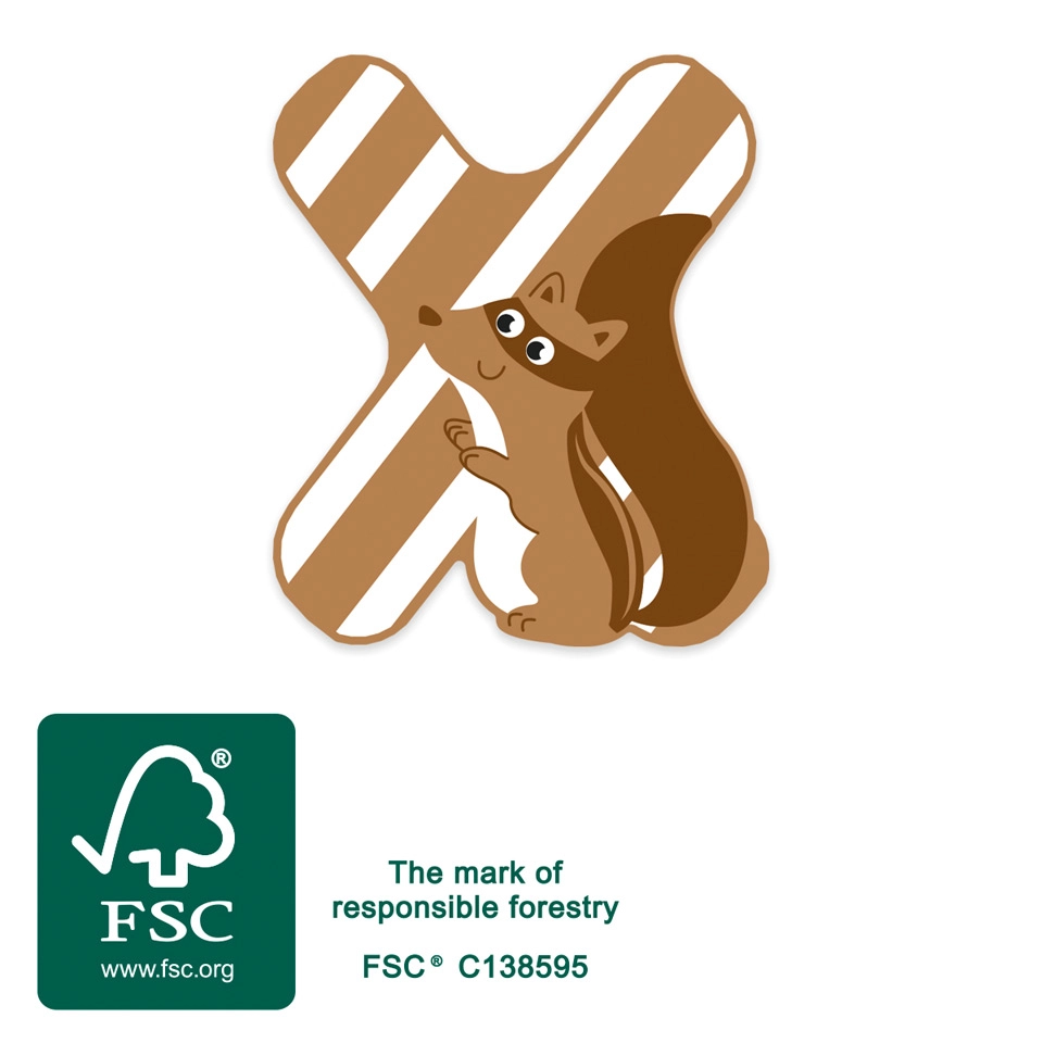 Small Foot drevené písmeno X