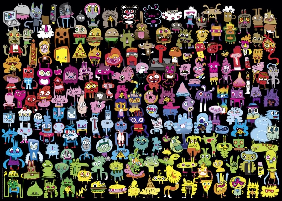 E-shop Heye 1000 dielov Jon Burgerman Doodle Rainbow