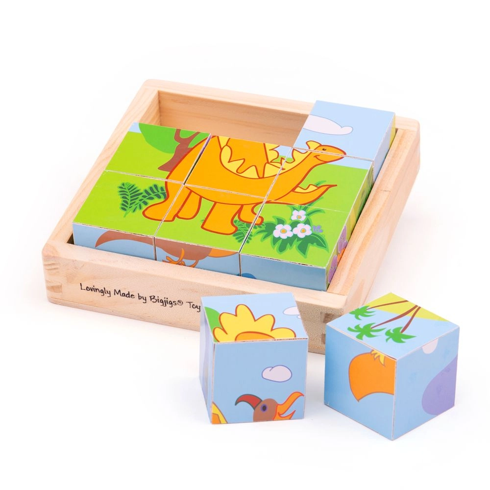 Bigjigs obrázkové kocky Dinosaury