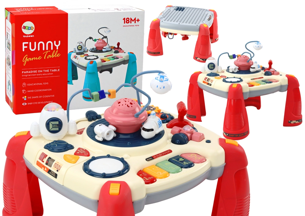 E-shop LEAN TOYS Interaktívny vzdelávací stôl Vesmír červená