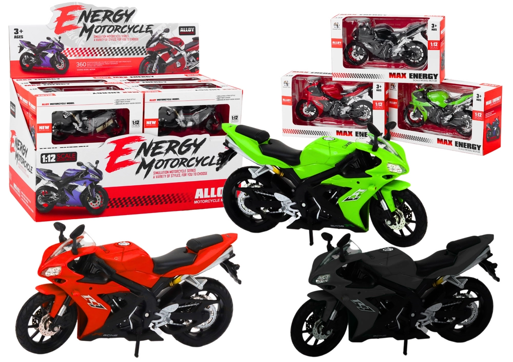 E-shop Športový motocykel 1:12 – kovový model s otáčaním riadidiel