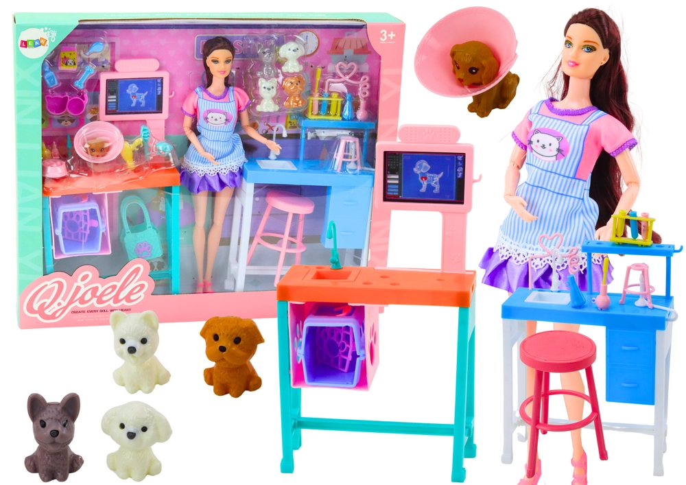 E-shop Lean Toys 17562 Veterinárska bábika s príslušenstvom