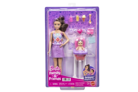 Barbie Skipper Babysitters – opatrovateľka s jedálenskou stoličkou