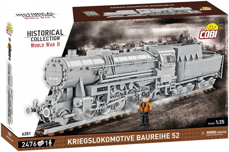 E-shop Cobi 6281 World War II 1:35 Parná lokomotíva Kriegslokomotive Baureihe 52 s tendrom