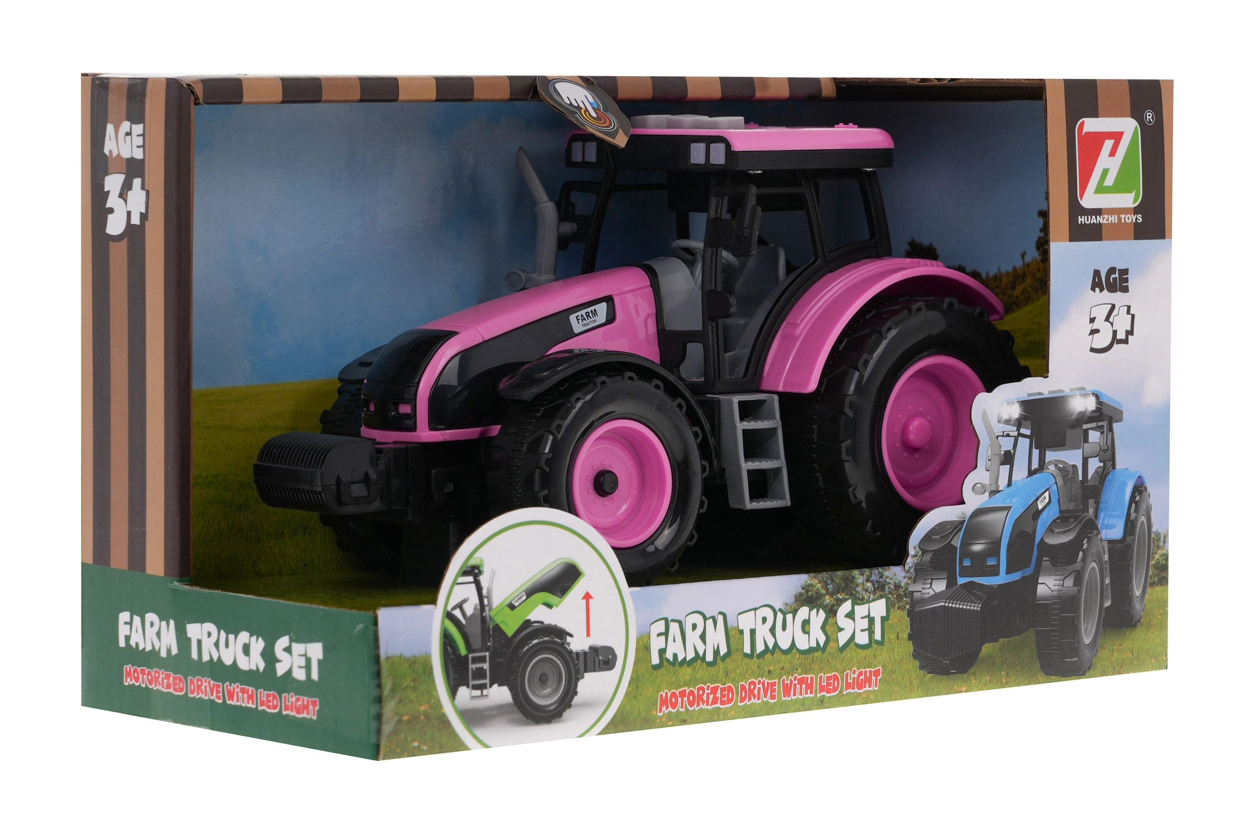 E-shop Interaktívny traktor pre deti 3+ otváracia kapota + zvuky + LED svetlá ružový