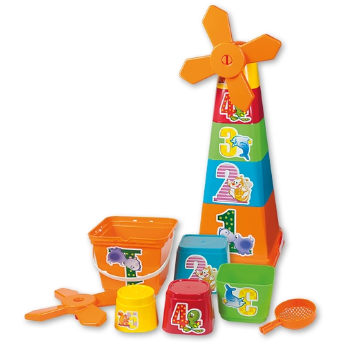 E-shop Androni Giocattoli 2v1 Kýbliky veterný mlyn 41 cm