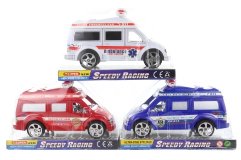 E-shop Záchranné auto na zotrvačník, plastové, 19 cm