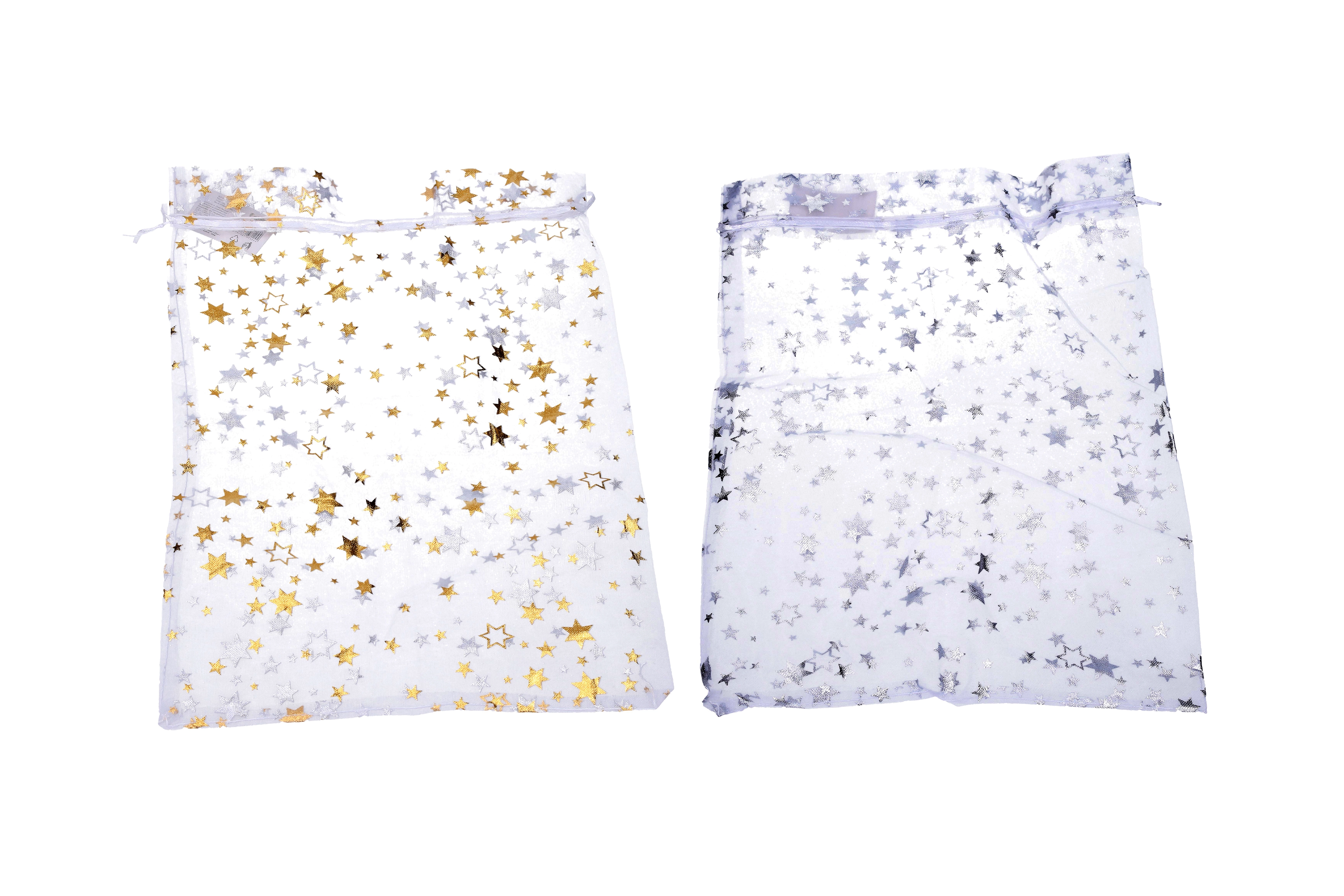 Vrecko ORGANZA Hviezdy 20x30 cm Vianoce