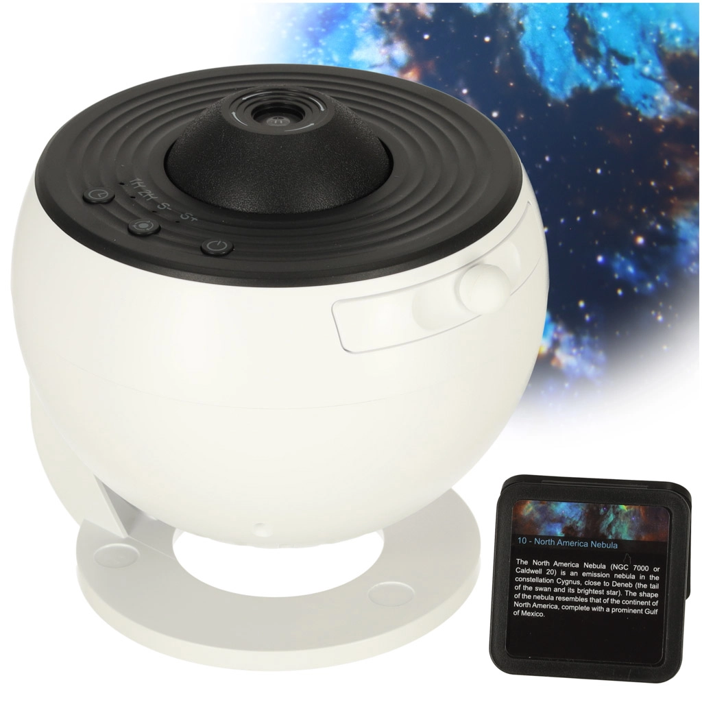 Projektor nočnej oblohy LED planetárium s USB, 12 diskami a časovačom 360°