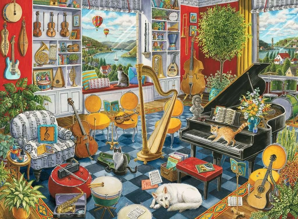 E-shop Ravensburger puzzle Hudobná miestnosť 500 dielikov