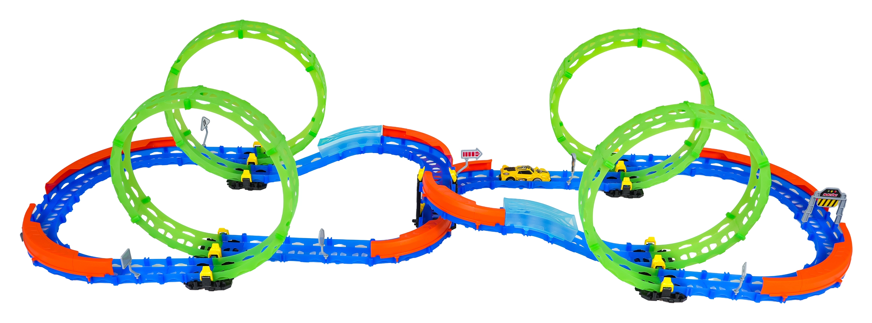 Svetelná pretekárska dráha pre autá, 86 dielov