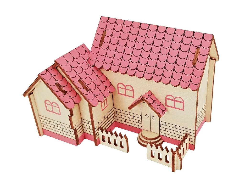 E-shop Drevené 3D puzzle fialový dom