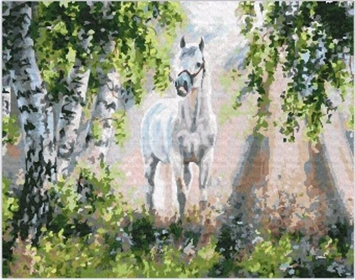 E-shop Norimpex Biely kôň 30 × 40 cm 1009429