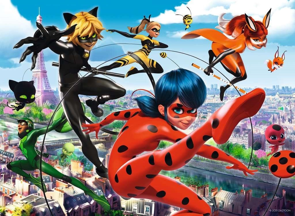 E-shop Ravensburger puzzle Miraculum Ladybug a Čierny kocúr 200 dielikov