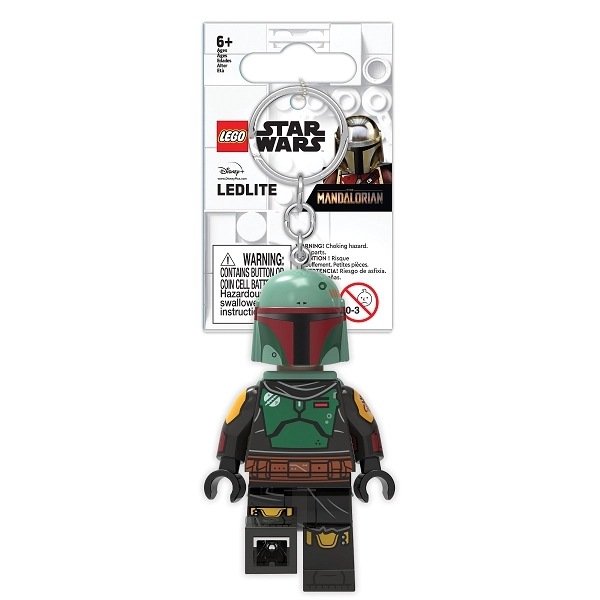 Lego Star Wars svietiaci prívesok na kľúče Boba Fett s LED