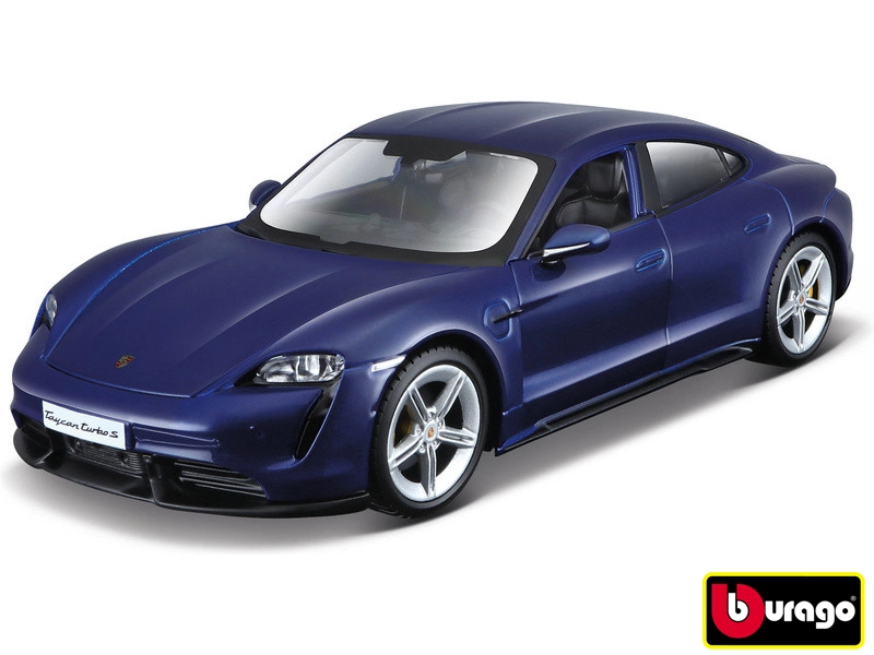 E-shop Bburago Porsche Taycan Turbo S 2019 Carrara modrá 1:24