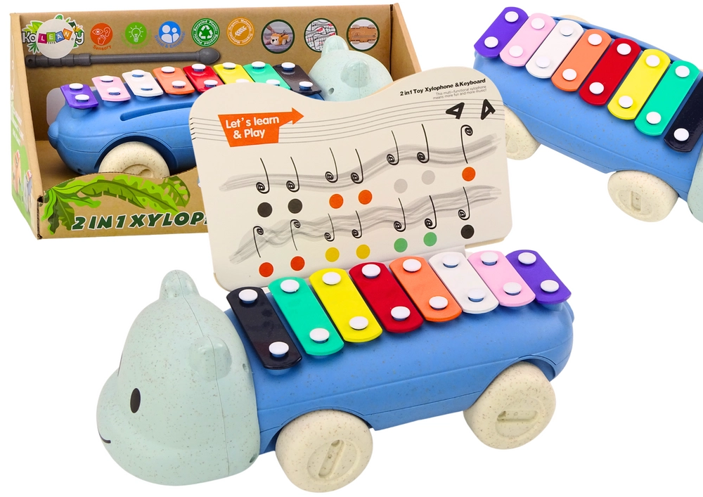 E-shop Detský farebný vzdelávací nástroj Hippopotamus Roller Dulcimer