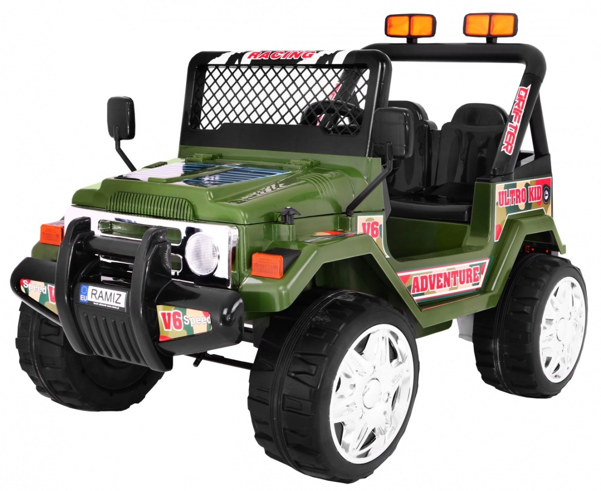Terenový Raptor Drifter na akumulátor pre deti zelený