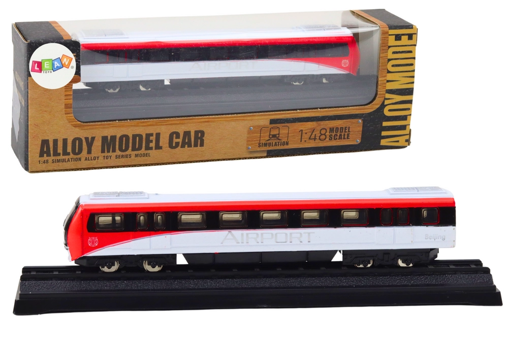 E-shop Zberateľský model vlaku červeno‑biely 1:48 kovový