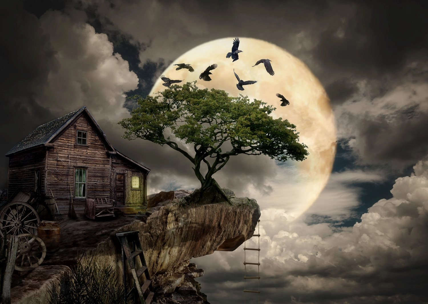 E-shop Enjoy A Log Cabin on a Cliff 1000 dielov