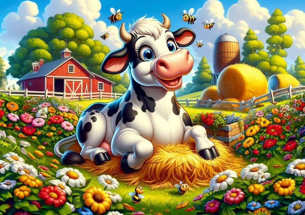 Puzzle Roztomilá Kravička a Priatelia 50 Dielikov