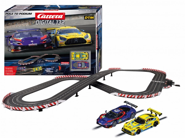 autodráha carrera digital 132 pole to podium 7,6 m s vozmi ferrari 296 gt3 a mercedes-amg gt3 evo