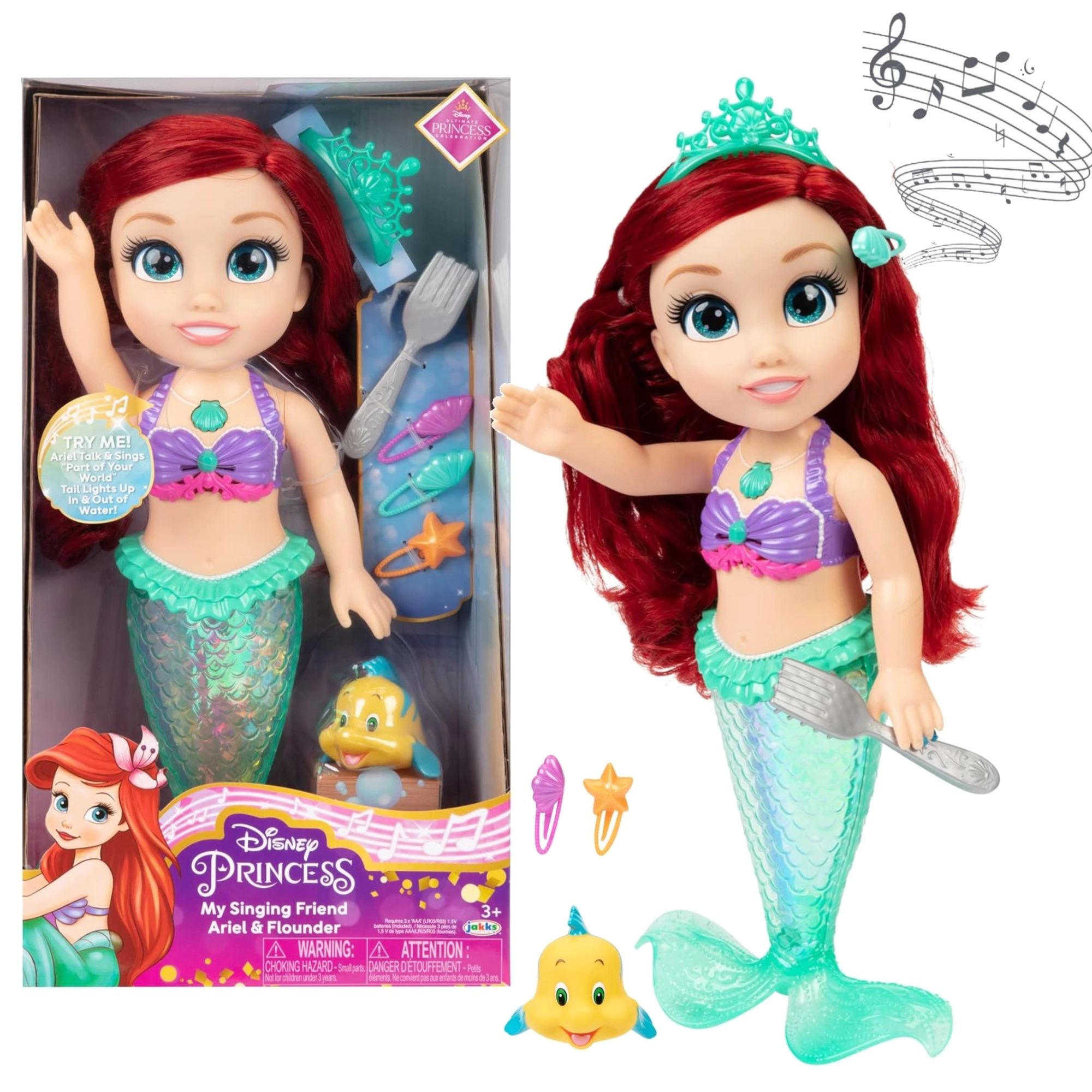Disney Princezná spievajúca ARIEL – morská víla s doplnkami 35 cm