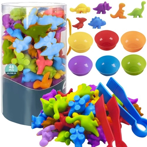 E-shop KIK učiace sa počítať montessori - dinosaurus 48ks