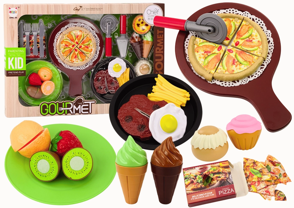 E-shop LEAN TOYS Súprava jedla a potravín 26 kusov