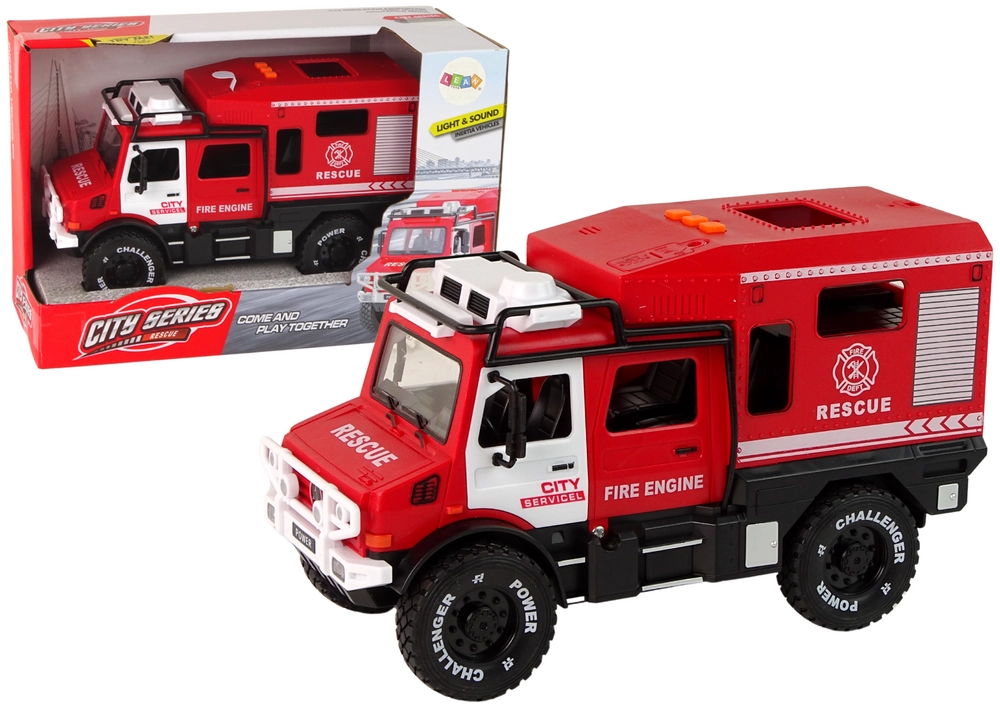 E-shop Lean Toys Off-Road Vehicle Hasiči Červené otváracie dvere Zvuky Svetla