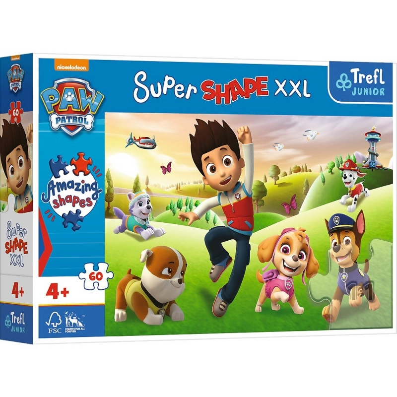E-shop TREFL Super Shape XXL Tlapková patrola: Usmievaví psíkovia 60 dielov