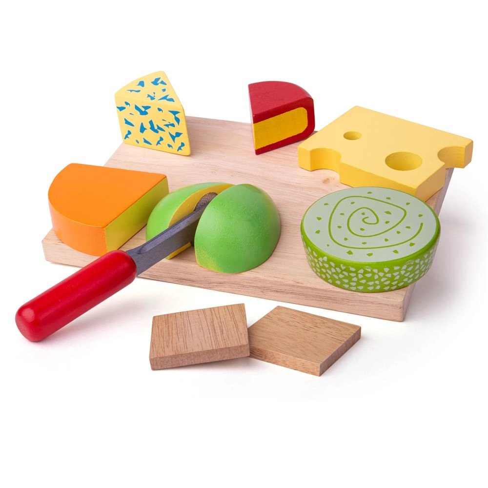 Bigjigs Toys dřevěné potraviny sýry na desce