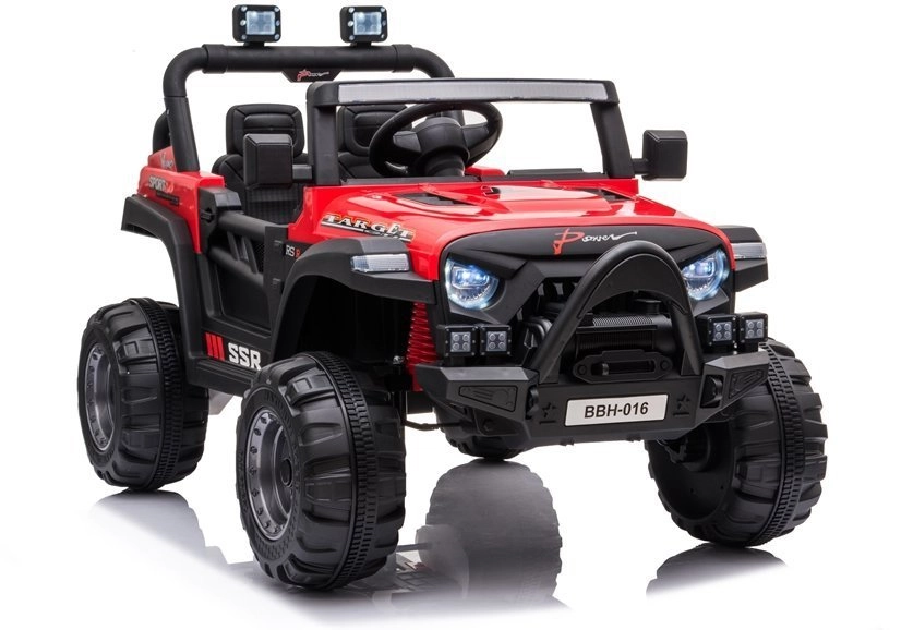 E-shop Lean Toys elektrické autíčko BBH 016 nelakované 2021 2x45W motor 12V7Ah batéria červená