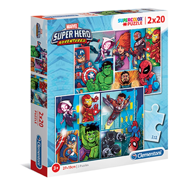 CLEMENTONI Superhrdinové Marvel 2x20 dielov