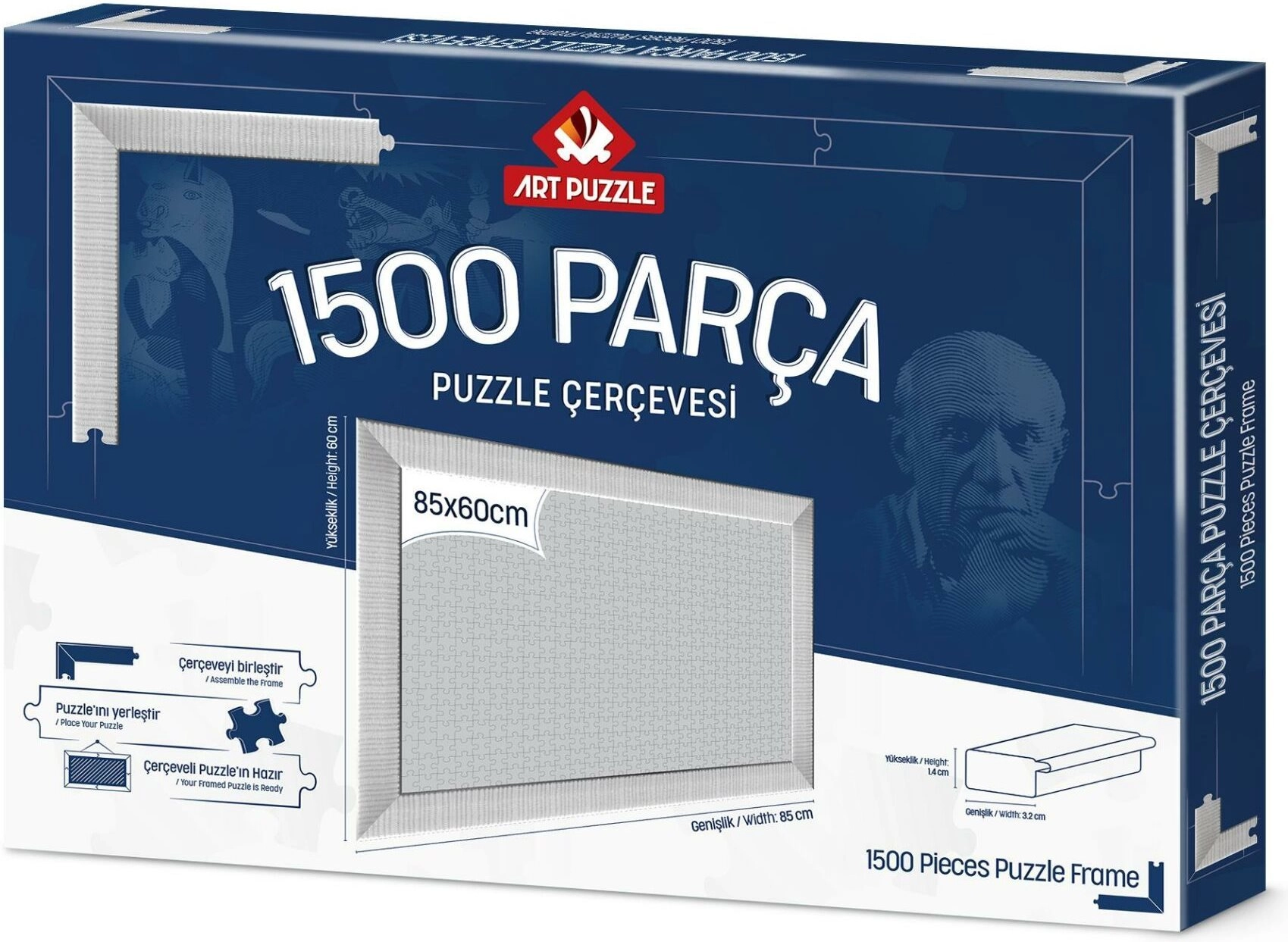 Rám na puzzle 85x60 cm biely