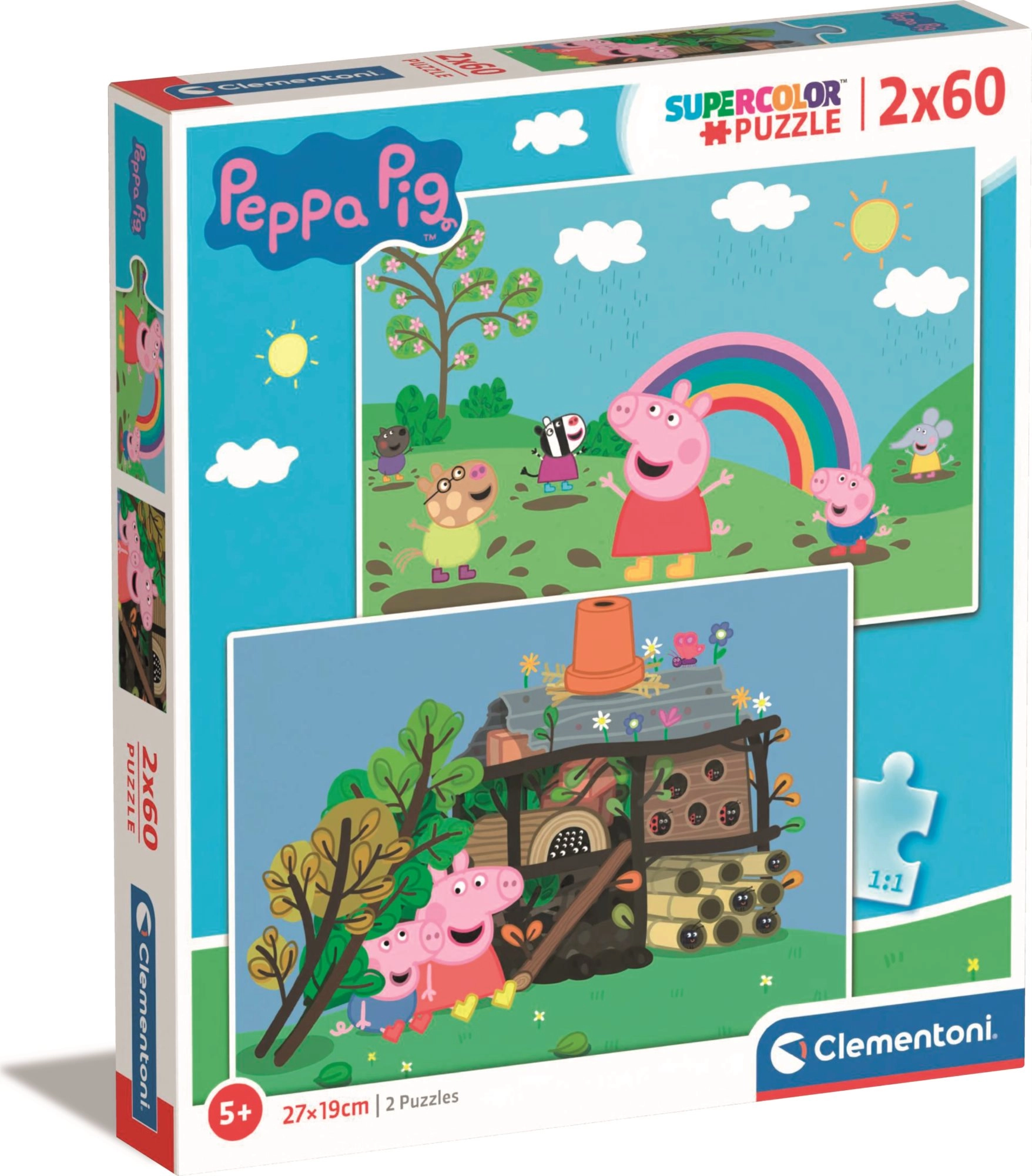 CLEMENTONI Prasiatko Pepina 2x60 dielov
