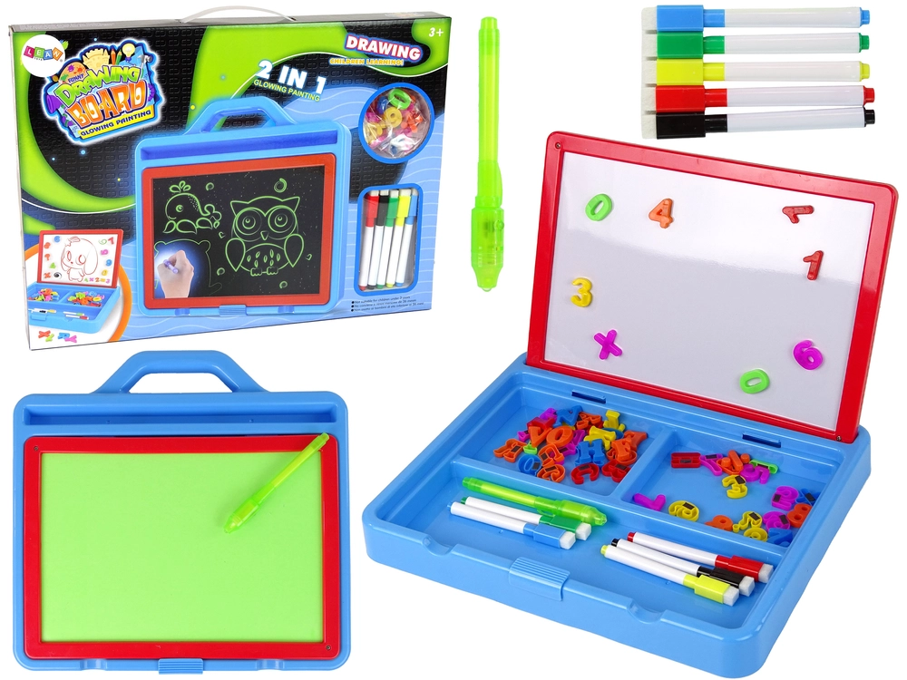 Lean Toys Magnetická kresliaca doska 2v1 žiariaca farba