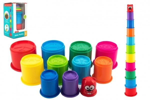 E-shop Teddies Kubus pyramída skladačka guľatá 11ks