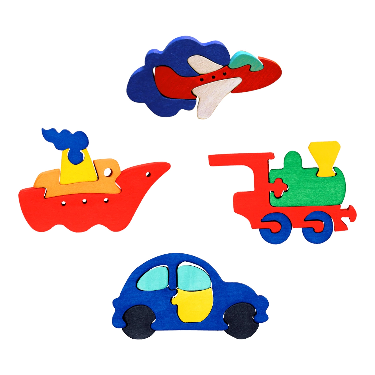 E-shop Drevené vkladacie puzzle sada dopravných prostriedkov