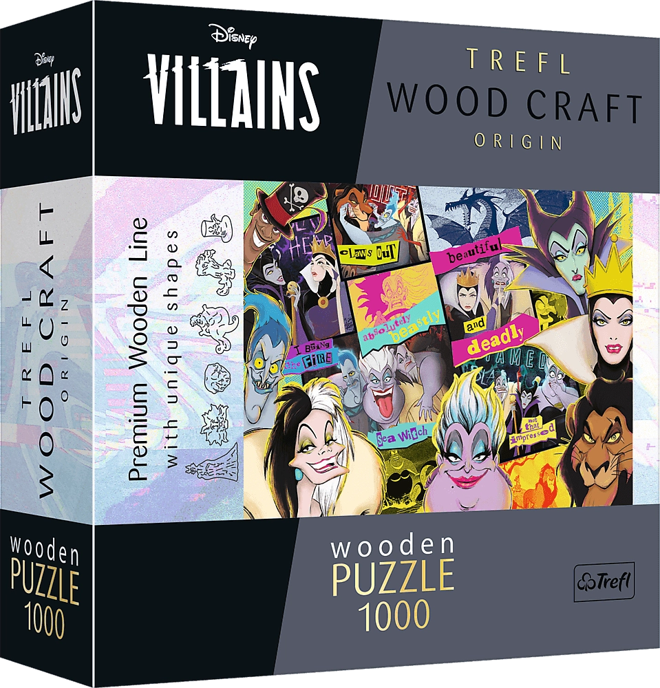 E-shop TREFL Wood Craft Origin Disney: Setkání záporáků 1000 dílků